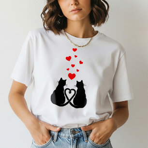 Romantisches Katzenliebhaber-T-Shirt Valentinsta T-Shirt