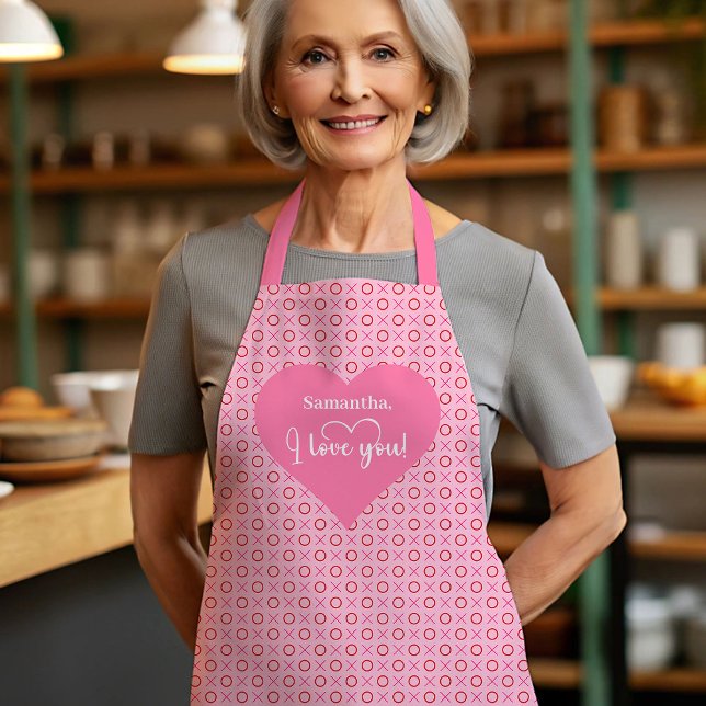 Romantisches Klassisches Liebesherzmuster Personal Schürze (Romantic Classic Love Hearts Pattern Personalized Apron)