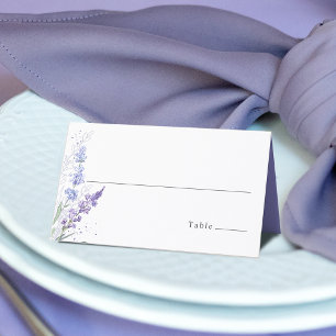 Romantisches Lavendel-Blumen-Aquarell Platzkarte