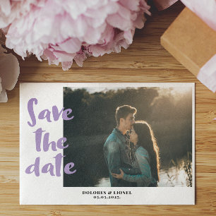 Romantisches Lavendel-Foto Save the Date Einladung