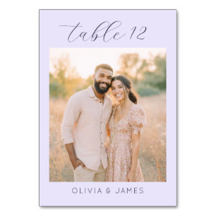 Romantisches Lavendel-Minimalistisches Foto Tischnummer