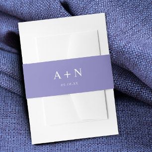 Romantisches Lavendel-Monogramm Einladungsbanderole