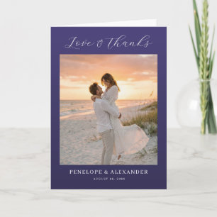 Romantisches Lavendel-Strandfoto Dankeskarte