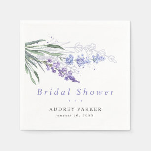 Romantisches Lavendel-Wasserfarben-Blumen-Hochzeit Serviette