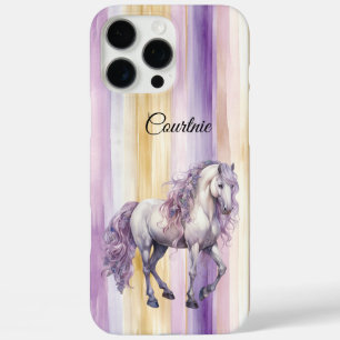 Romantisches Lavendel-Weiße Pferd iPhone 16 Pro Max Hülle