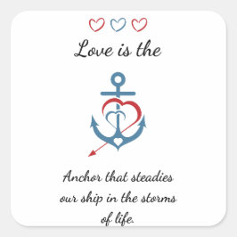 Romantisches Liebe Gedicht Modernes Valentinin Quadratischer Aufkleber