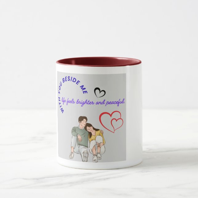 Romantisches Liebes-Tassen-Design Tasse (Zentrum)