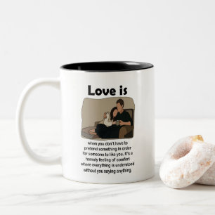 Romantisches Liebespaar Zitat Hochzeitsfeier Zweifarbige Tasse