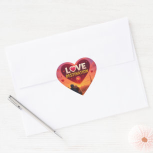 Romantisches Liebesreiseziel Valentinstag Reise Herz-Aufkleber