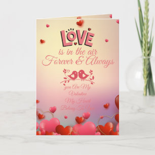 Romantisches Liebeszitat-Design   Elegante rosa Li Karte