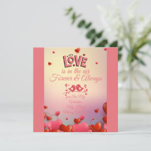 Romantisches Liebeszitat-Design Elegante rosa Li Karte