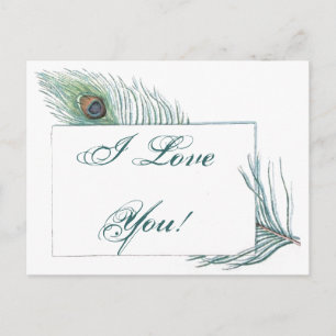 Romantisches Liebeszitat Inspirierender Pfau Postkarte