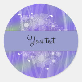Romantisches lila Blumendesign Runder Aufkleber