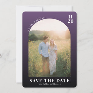 Romantisches lila elegantes Foto Save The Date