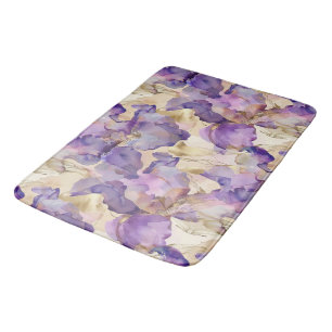Romantisches Lila Gold Iris Brautparty Badematte