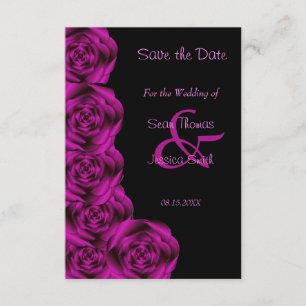 Romantisches lila Rosen-Schwarzes Save the Date
