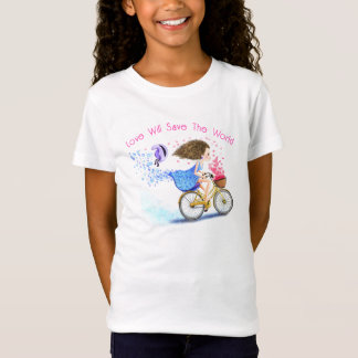 Romantisches Mädchen mit Fahrrad T-Shirt - Ihr Tex