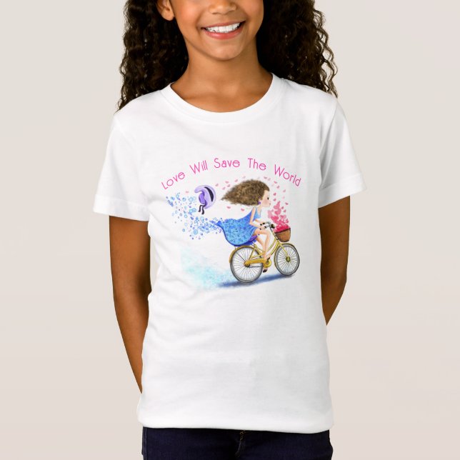 Romantisches Mädchen mit Fahrrad T-Shirt - Ihr Tex (Vorderseite)