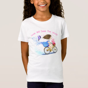 Romantisches Mädchen mit Fahrrad-T-Shirt - Ihr Tex T-Shirt