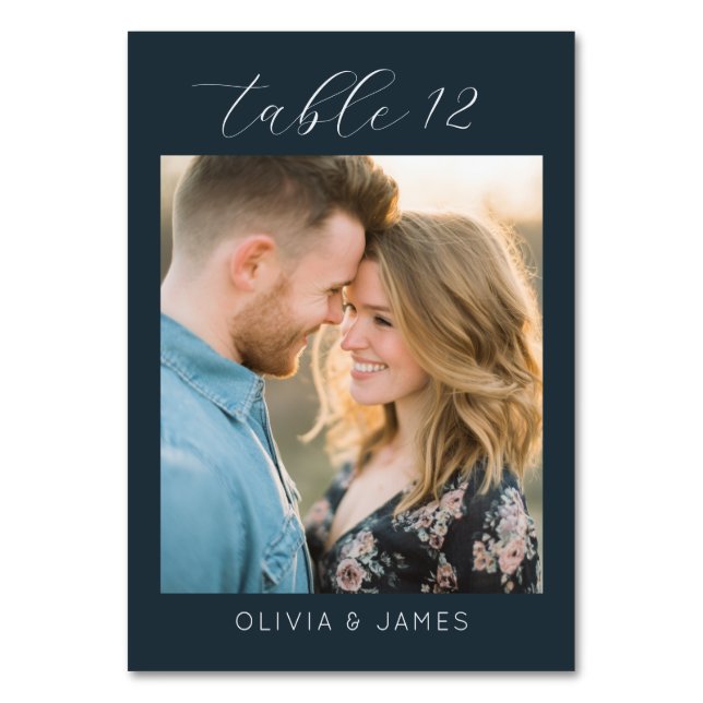 Romantisches Marine-Foto Tischnummer (Vorderseite)