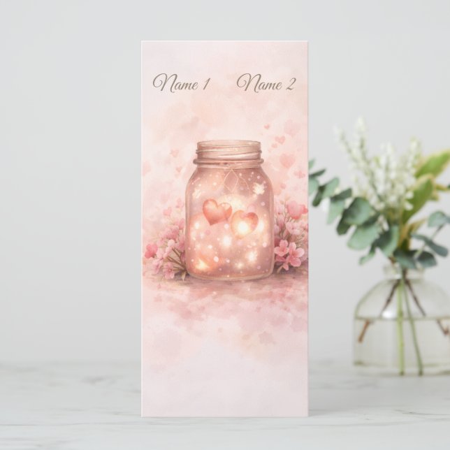 Romantisches Mason-Glas-Hochzeitsprogramm Programm (Stehend Vorderseite)