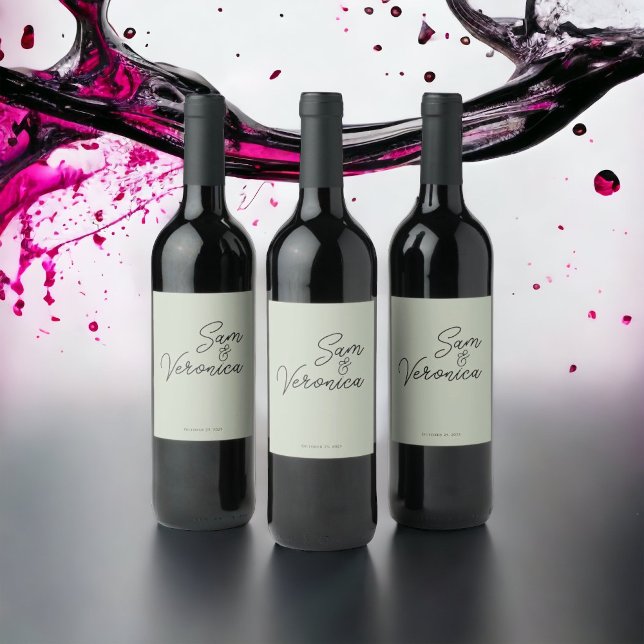 Romantisches Minimalistisches Hochzeitsofa Weinetikett (Von Creator hochgeladen)