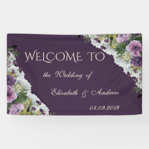 Romantisches Modernes Elegantes Blumen Hochzeitsba Banner