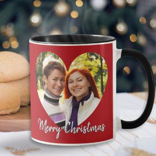 Romantisches modernes süßes Herz Frohe Weihnachten Tasse