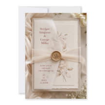 Romantisches modernes Vellum-Hochzeitswachssiegel