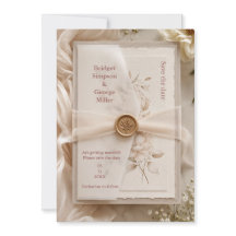 Romantisches modernes Vellum-Hochzeitswachssiegel