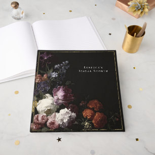 Romantisches Moody Black Gothic Florals Brautparty Gästebuch