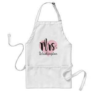Romantisches Mrs Pink Herz Kalligrafie Monogramm Schürze
