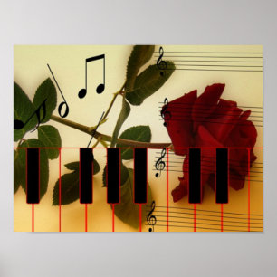 Romantisches Musical Piano Keys Poster