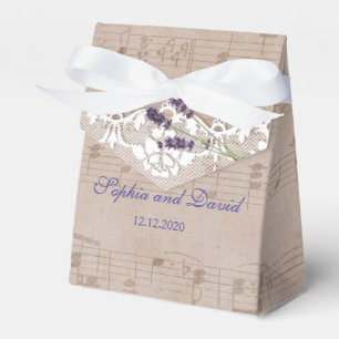 Romantisches Musikblatt Lavendel Hochzeit individu Geschenkschachtel