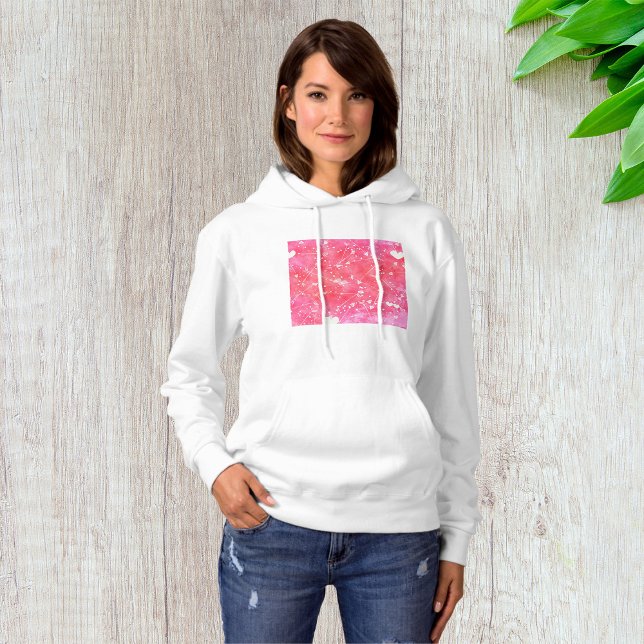 Romantisches Muster für Wasserfarben, rosa Herzen  Hoodie (Von Creator hochgeladen)