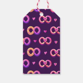 Romantisches nahtloses Muster mit Herz und Hochzei Geschenkanhänger