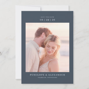 Romantisches Navy-Klassisches Foto Save The Date