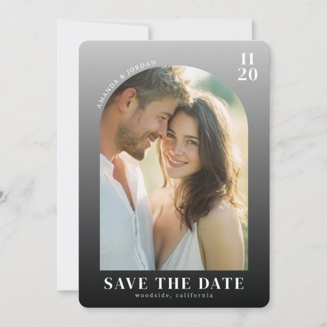 Romantisches Neutrales Minimalistisches Foto Save The Date (Vorderseite)