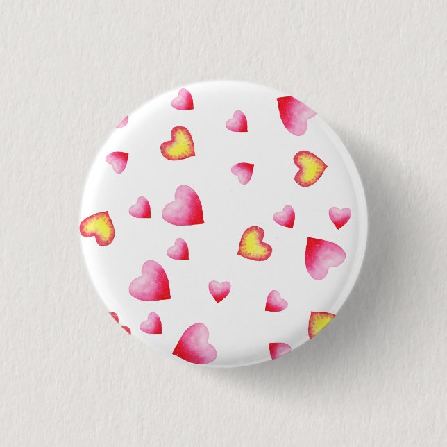 Romantisches Niedliches Rotes Herz Button (Vorderseite)