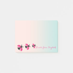 Romantisches Niedliches, stilvolles "Ladybugs" Post-it Klebezettel