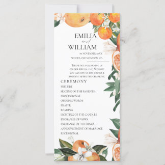 Romantisches Orangen-Hochzeitsprogramm