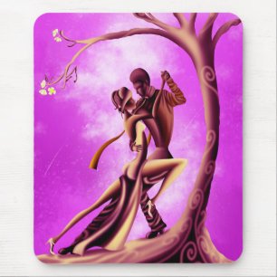 Romantisches Paar beim Tango-Tanzen pink Mousepad