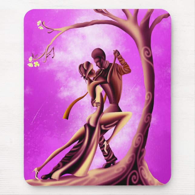 Romantisches Paar beim Tango-Tanzen pink Mousepad (Vorne)