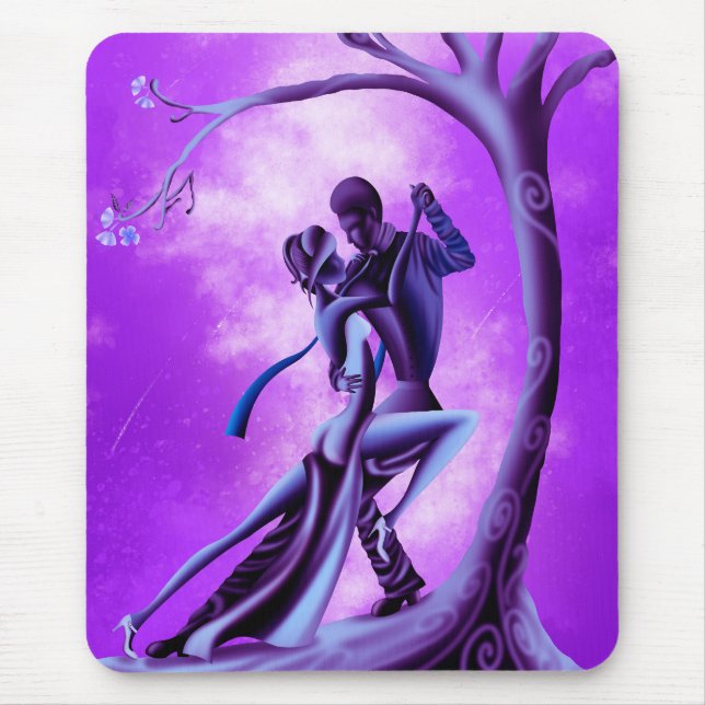 Romantisches Paar, das Tango tanzt lila Mousepad (Vorne)