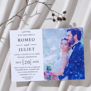 Romantisches Paar-Foto Hochzeit Einladung