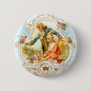 Romantisches Paar französischer Vintage-Rahmen Button