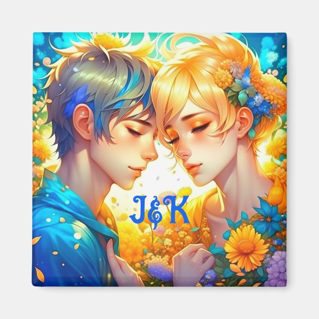 Romantisches Paar-Geschenk | Anime Boy and Girl Magnet (Vorne)