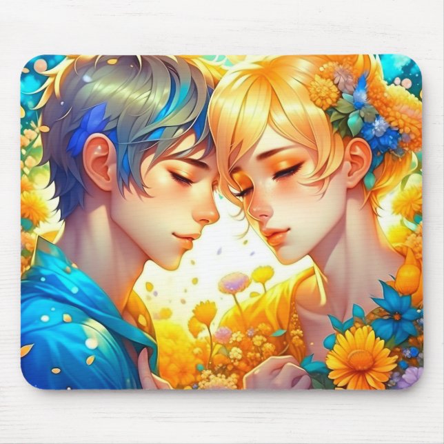 Romantisches Paar-Geschenk | Anime Boy and Girl Mousepad (Vorne)
