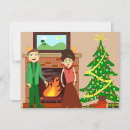 Romantisches Paar Holiday Vintage Weihnachten