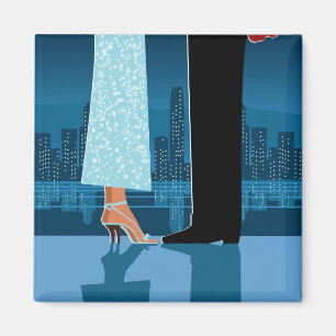 Romantisches Paar in der Stadt Magnet